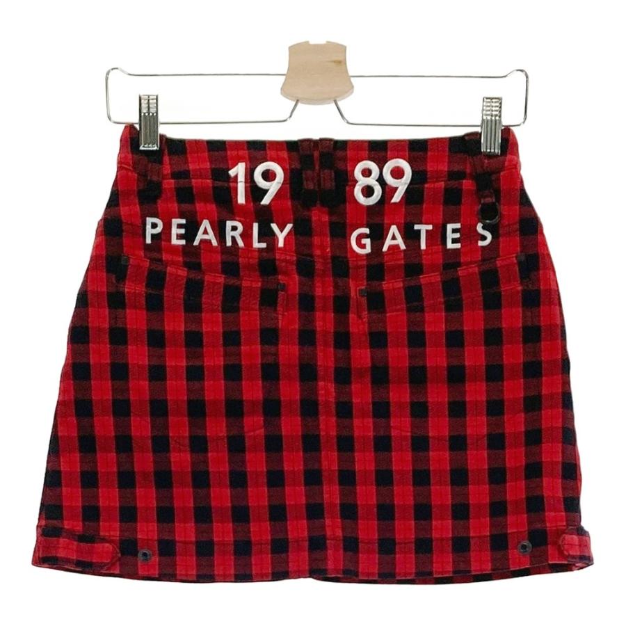 356 パーリーゲイツ チェックスカート ストレッチ レッド サイズ0 S PEARLY GATES パーリーゲイツ ストレッチスカート チェック柄