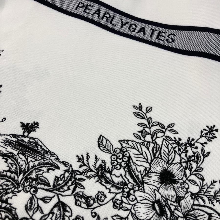 PEARLY GATES パーリーゲイツ ニットパーカー 花柄 ホワイト系 1 PEARLY GATES パーリーゲイツ ニットパーカー 花柄 ホワイト系 1