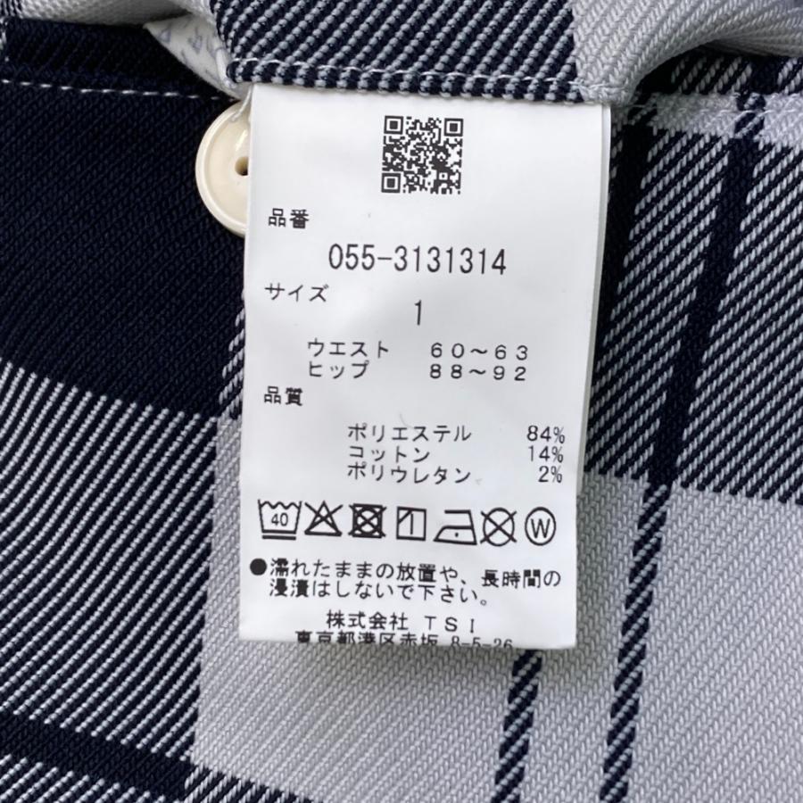 PEARLY GATES パーリーゲイツ 2023年モデル ストレッチ パンツ チェック柄 ネイビー系 1 ゴルフウェア レディースの画像