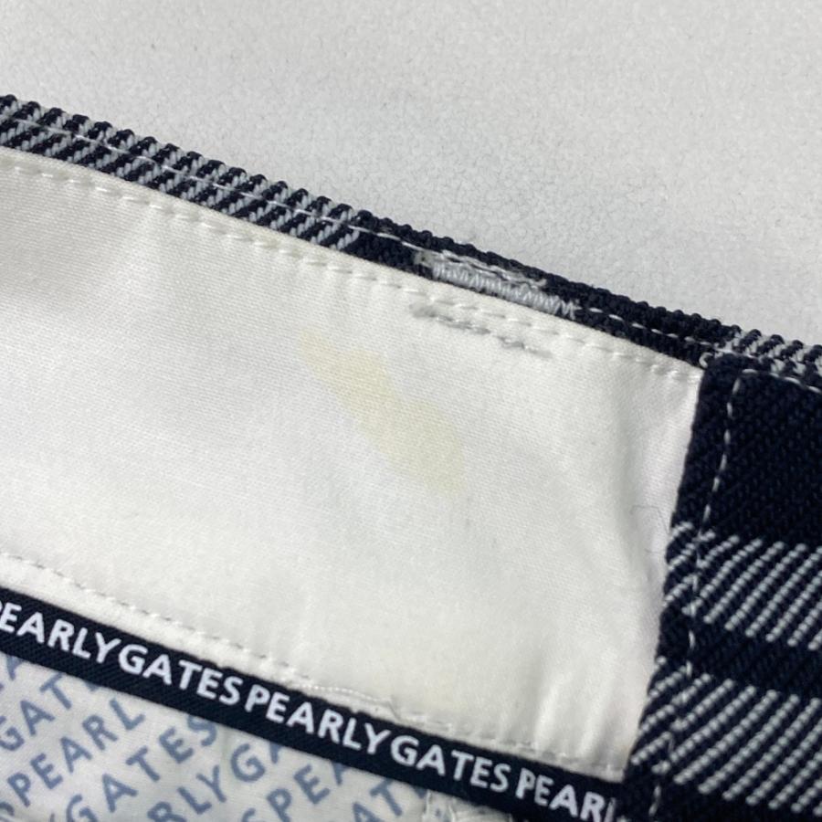 PEARLY GATES パーリーゲイツ 2023年モデル ストレッチ パンツ チェック柄 ネイビー系 1 ゴルフウェア レディースの画像
