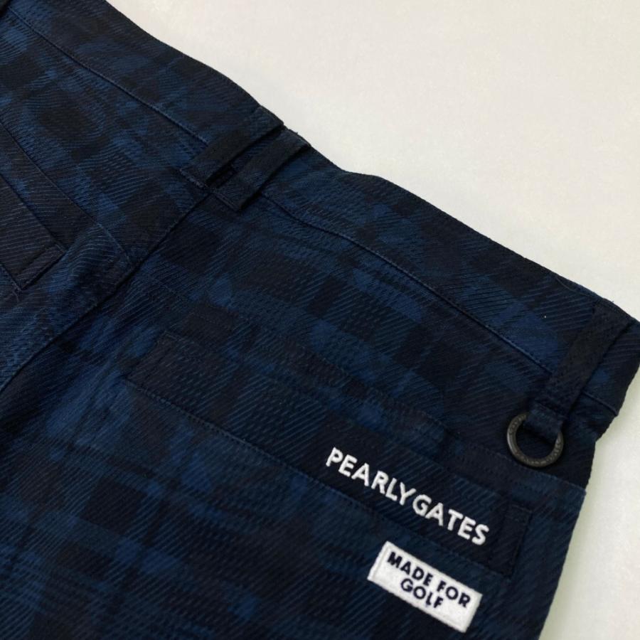 PEARLY GATES パーリーゲイツ 2024年モデル ストレッチ パンツ チェック柄 ネイビー系 1 ゴルフウェア レディースの画像