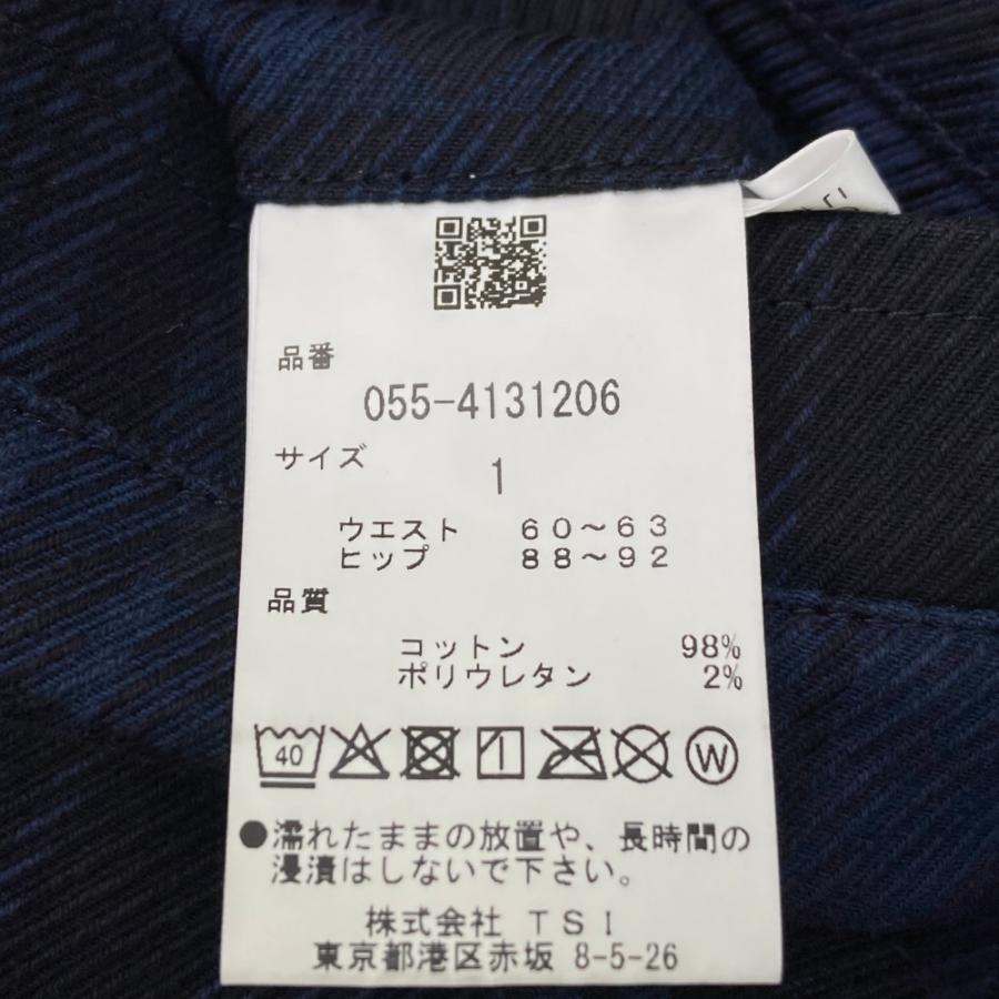 PEARLY GATES パーリーゲイツ 2024年モデル ストレッチ パンツ チェック柄 ネイビー系 1 ゴルフウェア レディースの画像