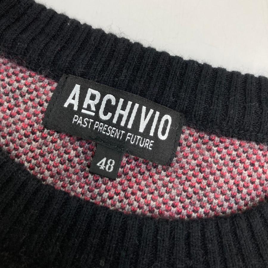ARCHIVIO アルチビオ  ニットセーター ウール混  ブラック系 48 ゴルフウェア メンズの画像