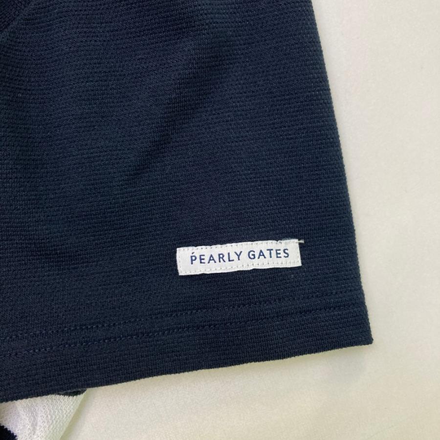 PEARLY GATES パーリーゲイツ  モックネック半袖ワンピース ボーダー柄 ネイビー系 1 ゴルフウェア レディース_2