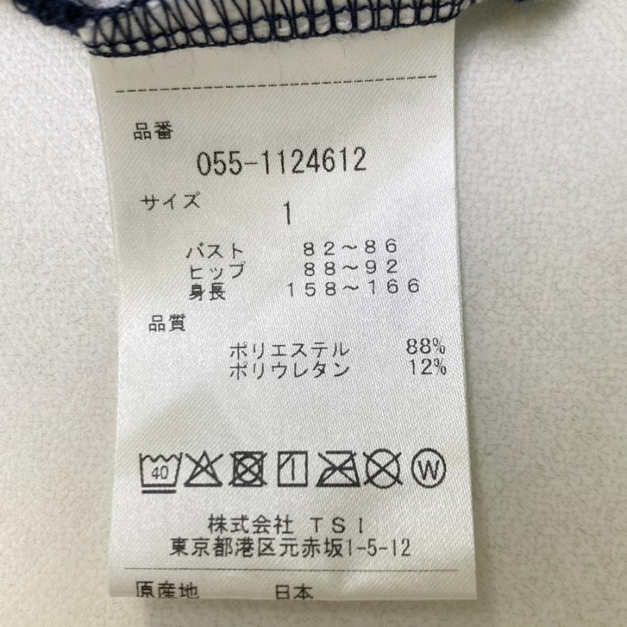 PEARLY GATES パーリーゲイツ  モックネック半袖ワンピース ボーダー柄 ネイビー系 1 ゴルフウェア レディース_3