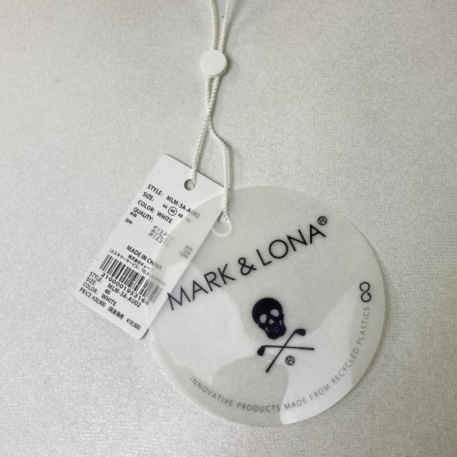 MARK\u0026LONA マークアンドロナ 2023年モデル 長袖インナーTシャツ ロゴ総柄 ホワイト系 46 ゴルフウェア メンズの画像