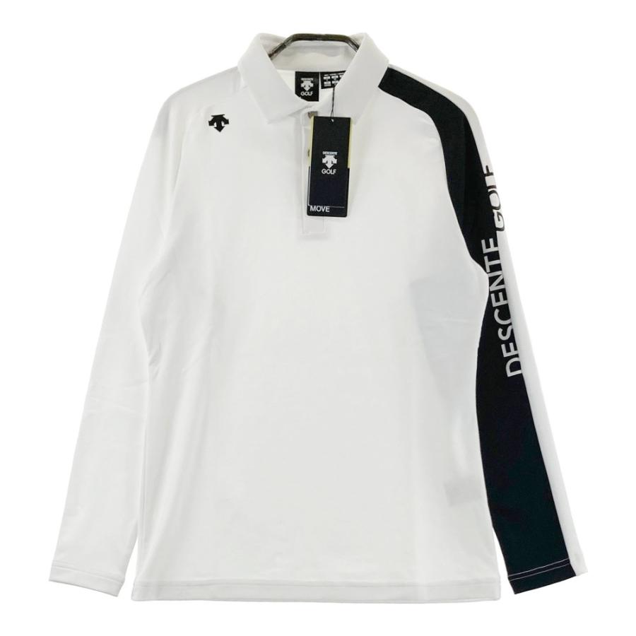新品】DESCENTE GOLF デサントゴルフ 長袖ポロシャツ ホワイト系 S 
