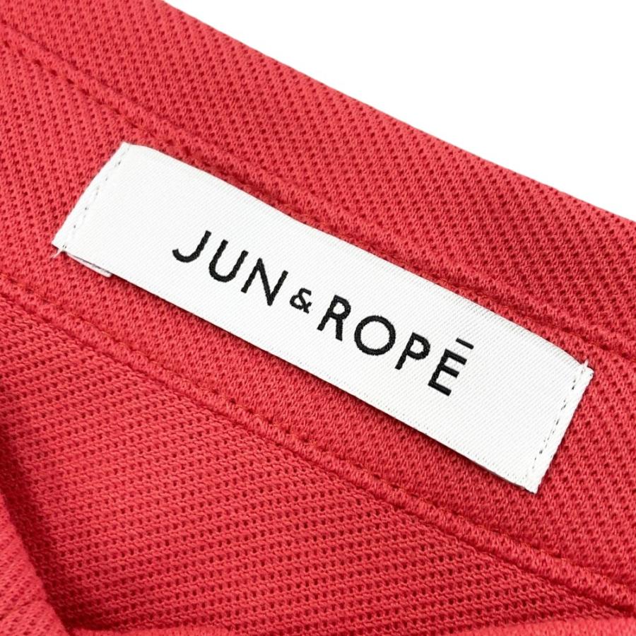 サイズ：L JUN&ROPE ジュン アンド ロペ ERM-1705 半袖ポロシャツ  レッド系 [240101345381] ゴルフウェア レディース ストスト JUN&ROPE'（ジュンアンドロペ） 【新品】JUN&ROPE ジュン アンド ロペ