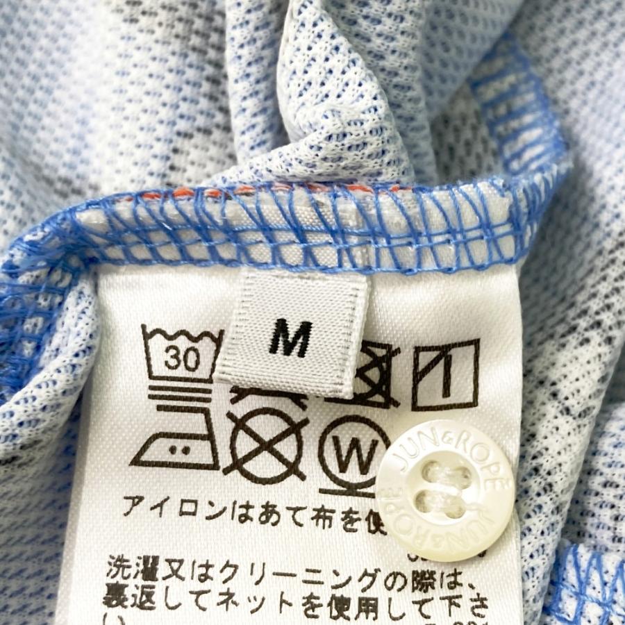 サイズ：M JUN&ROPE ジュン アンド ロペ ERM-2804 半袖ポロシャツ 総柄 ブルー系 [240101345384] ゴルフウェア レディース ストスト JUN&ROPE'（ジュンアンドロペ） 【新品】JUN&ROPE ジュン アンド ロペ