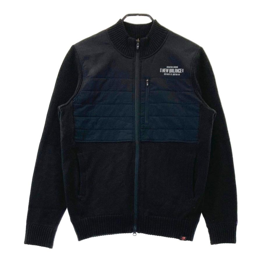 L 新品　ニューバランスゴルフウェア　メンズ　ニット　ジャケット　黒　ブラック New Balance（ニューバランス） NEW BALANCE GOLF 裏地付 防風 ニット