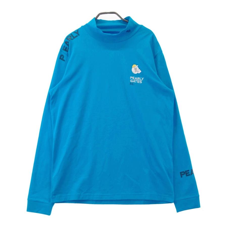 サイズ：5 PEARLY GATES パーリーゲイツ 2024年 長袖ハイネックTシャツ  ブルー系 [240101465693] ゴルフウェア メンズ ストスト PEARLY GATES パーリーゲイツ 2024年 長袖ハイネックTシャツ