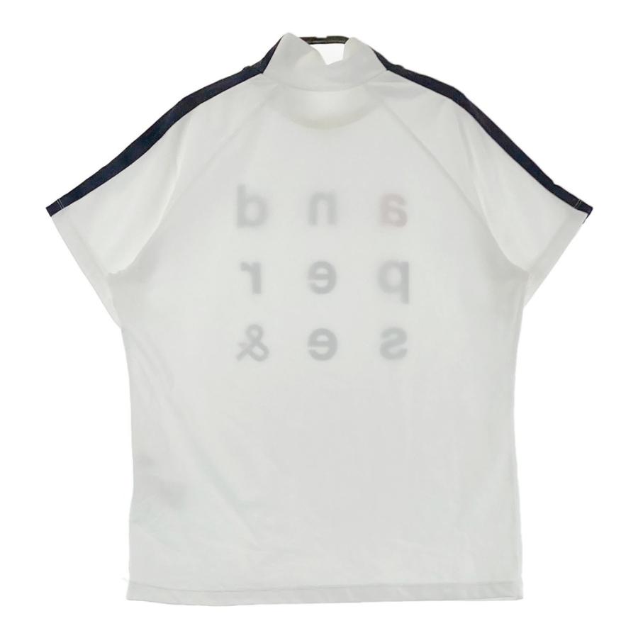 サイズ：L AND PER SE アンパスィ  ハイネック半袖Tシャツ  ホワイト系 [240101503785] ゴルフウェア レディース ストスト AND PER SE アンパスィ ハイネック半袖Tシャツ ホワイト系 L