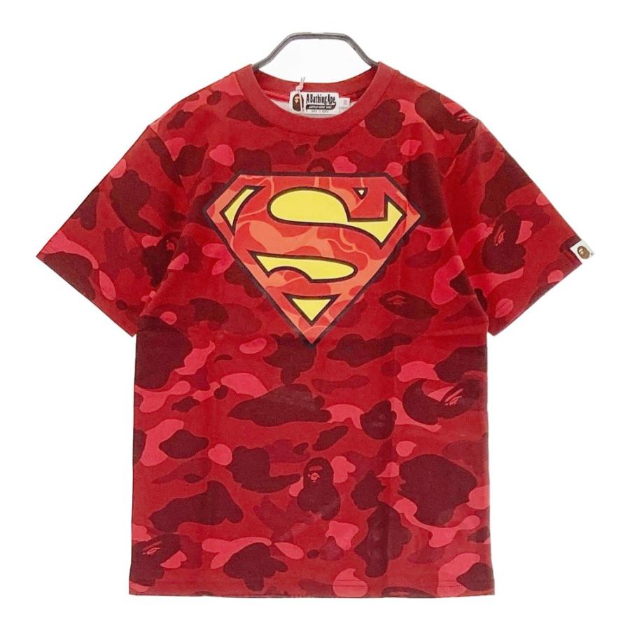 未使用　アベイシングエイプ スーパーマン　カモ　レッド　カットソー A BATHING APE（アベイシングエイプ） 【新品】A BATHING APE ア