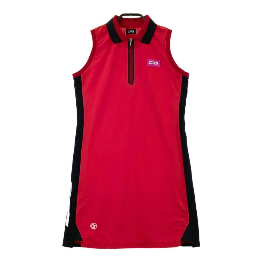 <新品未使用>CPG GOLF ダウンワンピース RED CPG GOLF シーピージーゴルフ ハーフジップ ノースリーブワンピース