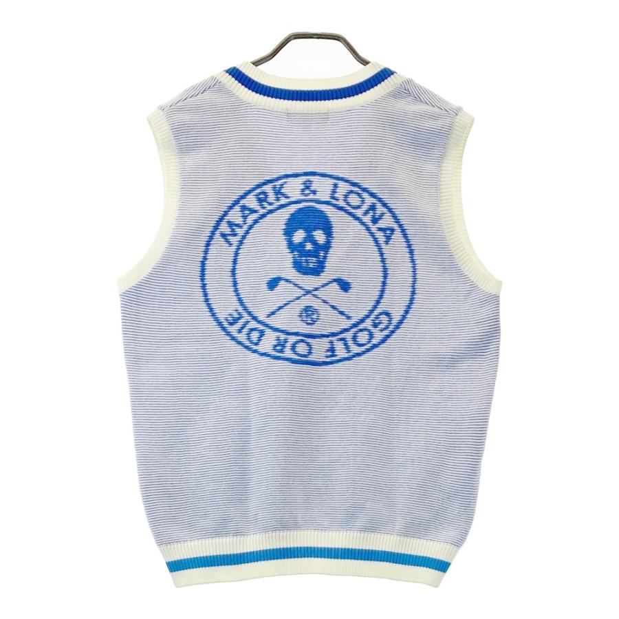 サイズ：48 MARK&LONA マークアンドロナ  ニットベスト  ブルー系 [240101360169] ゴルフウェア メンズ ストスト MARK&LONA マークアンドロナ ニットベスト ブルー系 48 ゴルフ
