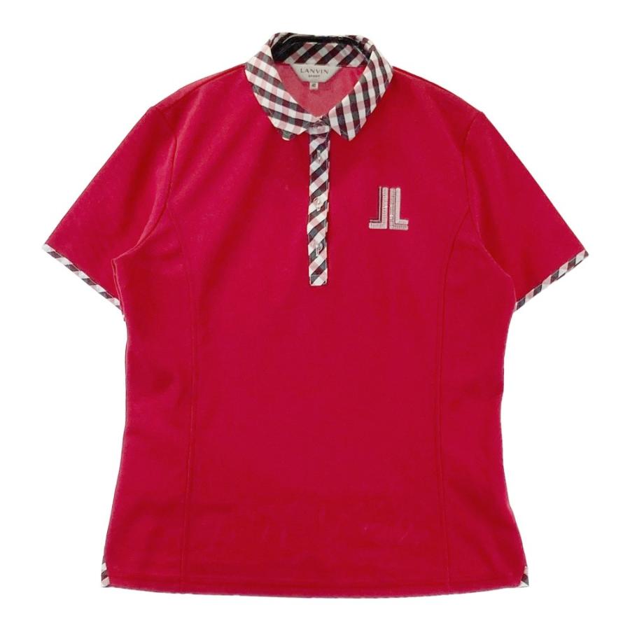 未使用【LANVIN SPORT】 ポロシャツ LANVIN SPORT ロゴデザイン半袖ポロシャツ【Sunscreen NIR/吸汗