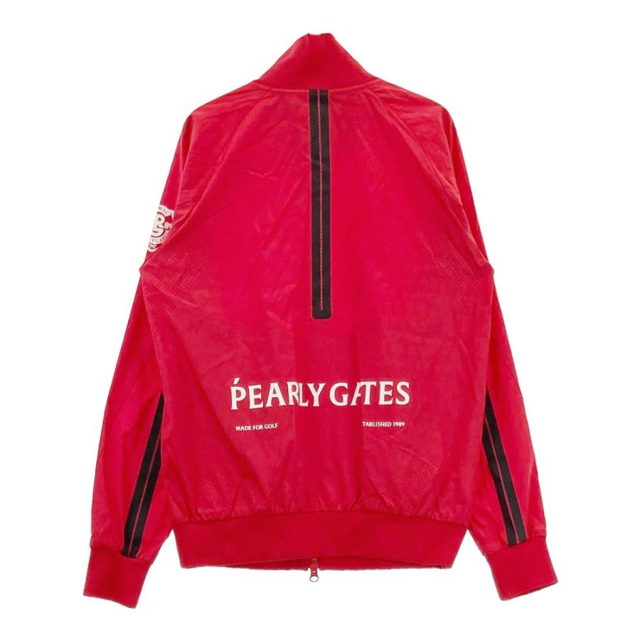 サイズ：0 PEARLY GATES パーリーゲイツ  ナイロン ジップジャケット ハート柄 レッド系 [240101364485] ゴルフウェア レディース ストスト PEARLY GATES パーリーゲイツ ナイロン ジップジャケット ハート