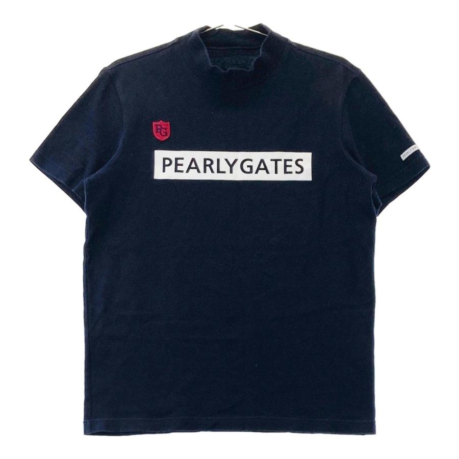 PEARLY GATES パーリーゲイツ ハイネック 半袖Tシャツ ネイビー PEARLY GATES パーリーゲイツ ハイネック 半袖Tシャツ ネイビー