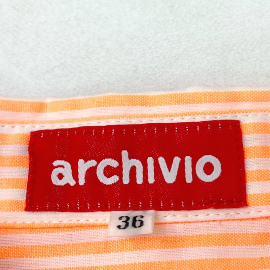 ARCHIVIO アルチビオ ノースリーブワンピース ストライプ柄 オレンジ系