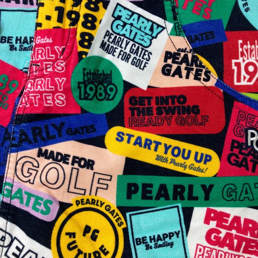 PEARLY GATES パーリーゲイツ  ストレッチスカート カラフルワッペン 総柄 ネイビー系 1 ゴルフウェア レディースの画像