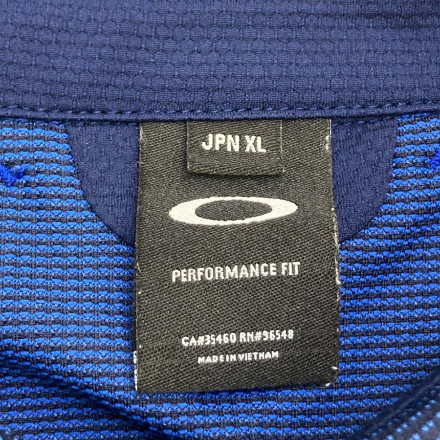 サイズ：XL OAKLEY オークリー 433627JP 半袖ポロシャツ ボタンダウン 総柄 ネイビー系 [240101421949] ゴルフウェア メンズ ストスト サイズ：XL OAKLEY オークリー 433627JP 半袖ポロシャツ ボタン