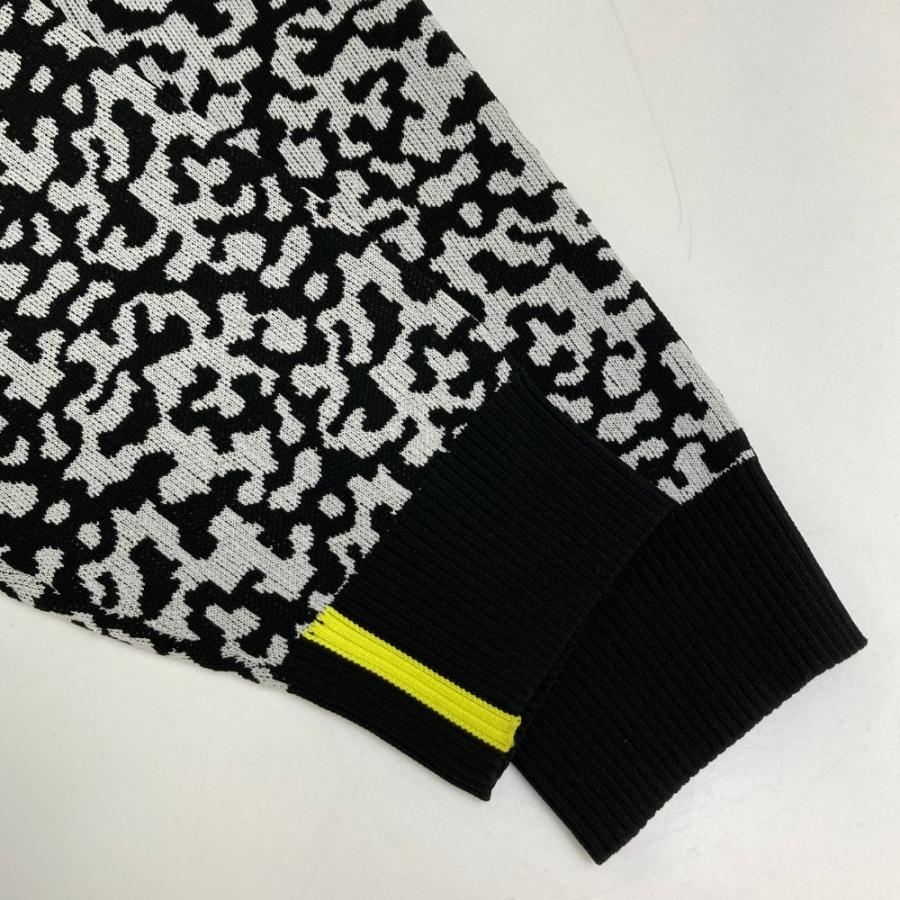 NEW BALANCE GOLF✨ニット ジップパーカー　ビックロゴ 総柄　5 NEW BALANCE GOLF ニューバランス ニット ジップパーカー