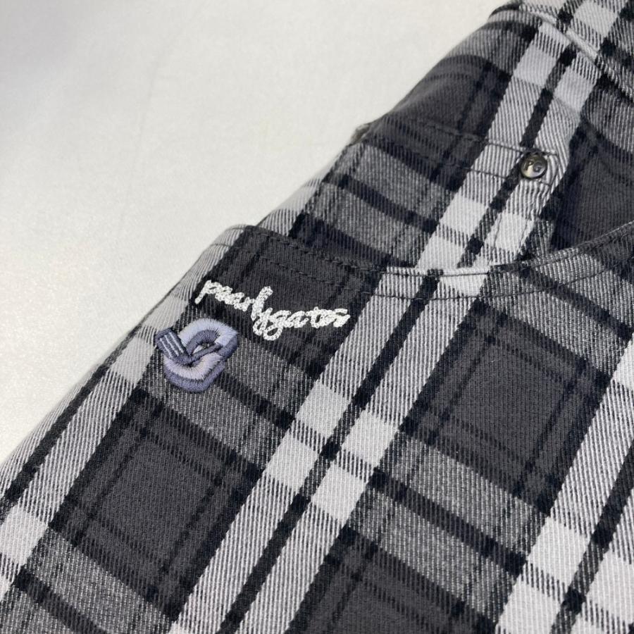 PEARLY GATES パーリーゲイツ 2023年モデル 055-3234128 ストレッチ スカート チェック柄 グレー系 2 ゴルフウェア レディースの画像