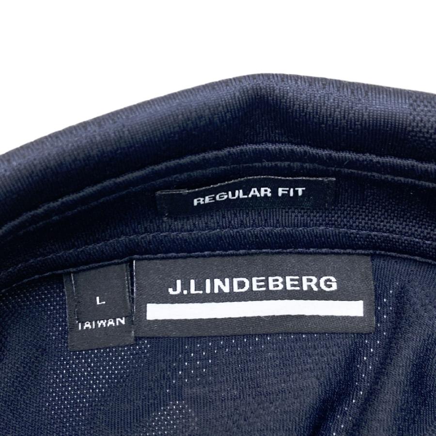 J.LINDEBERG（ジェイリンドバーグ） 半袖ポロシャツ 総柄 ネイビー系 L