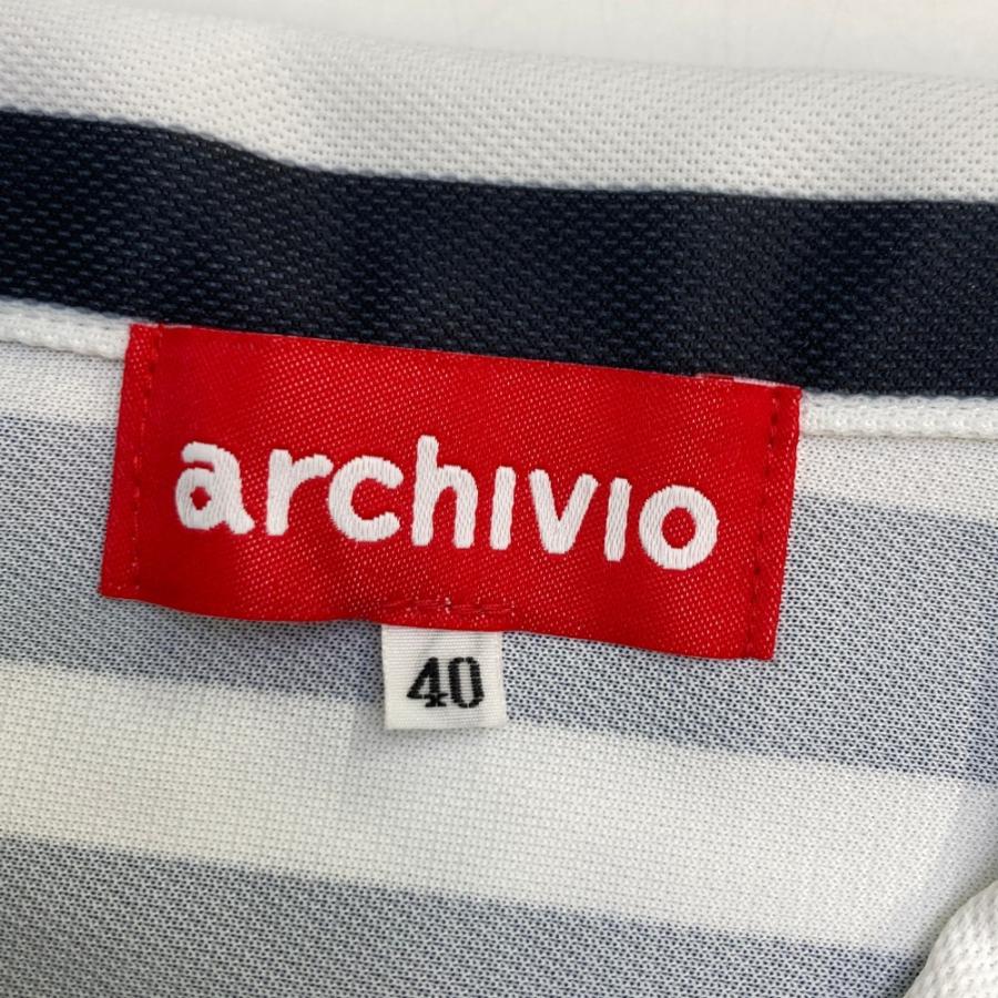archivio ARCHIVIO アルチビオ ノースリーブポロシャツ ボーダー archivio ARCHIVIO アルチビオ ノースリーブポロシャツ ボーダー