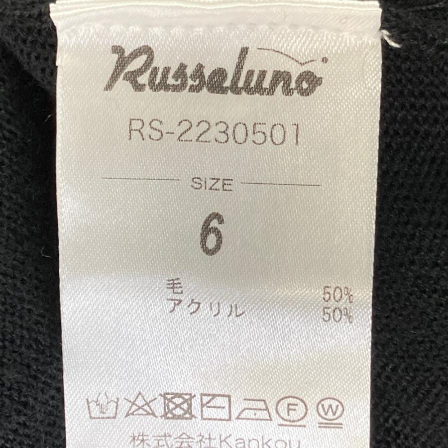 【新品】RUSSELUNO ラッセルノ  ウール混 ニットセーター ルチャ フラッグ  ブラック系 6 ゴルフウェア メンズの画像
