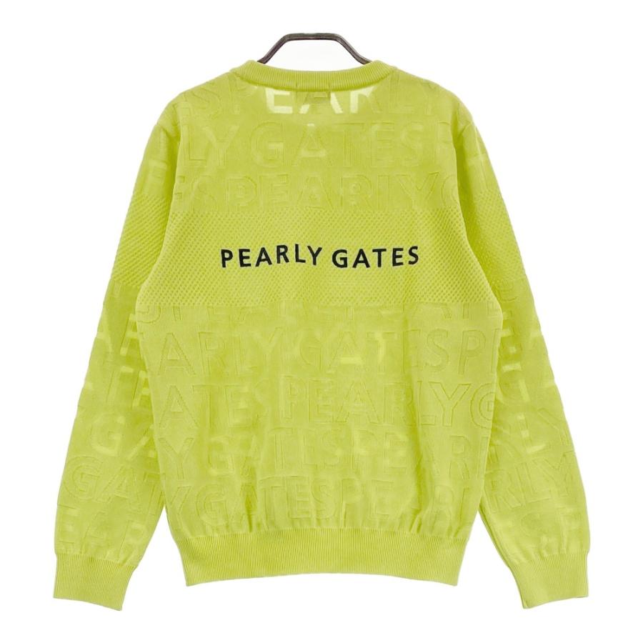 PEARLY GATES パーリーゲイツ 2024年モデル ニットセーター ロゴ柄 グリーン系 4 ゴルフウェア メンズの画像