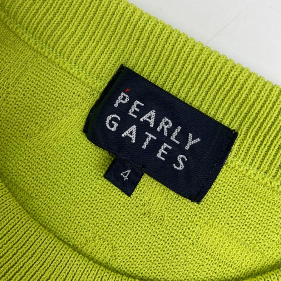 PEARLY GATES パーリーゲイツ 2024年モデル ニットセーター ロゴ柄 グリーン系 4 ゴルフウェア メンズの画像