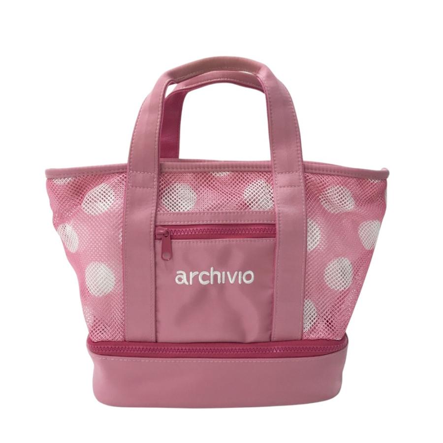 ARCHIVIO アルチビオ 2WAY メッシュカートバッグ ドット柄 ピンク系