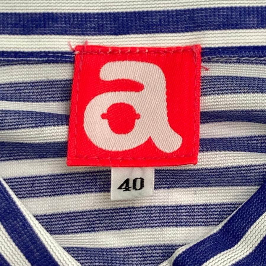 【新品】ARCHIVIO アルチビオ  ノースリーブ ワンピース ストライプ × ボーダー柄 ブルー系 40 ゴルフウェア レディース_2