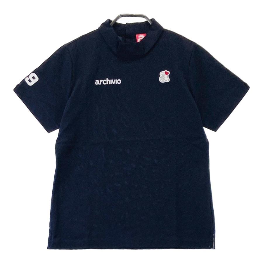 新品】ARCHIVIO アルチビオ ハイネック 半袖Tシャツ ネイビー系 40 
