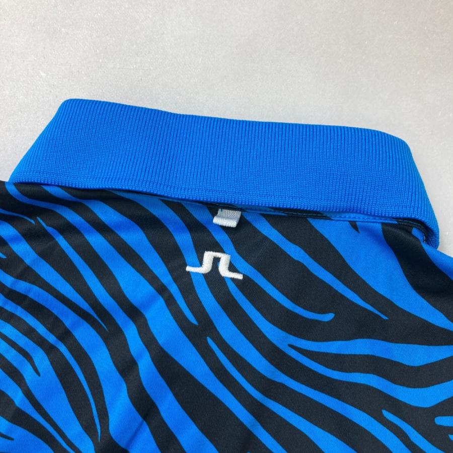 J.LINDEBERG（ジェイリンドバーグ） 半袖ポロシャツ ゼブラ柄 ブルー系