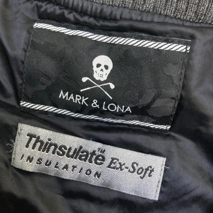 サイズ：M MARK&amp;LONA マークアンドロナ  裏地付ニットジップジャケット ウール  ネイビー系 [240101454827] ゴルフウェア メンズ ストスト MARK&LONA マークアンドロナ 裏地付ニットジップジャケット