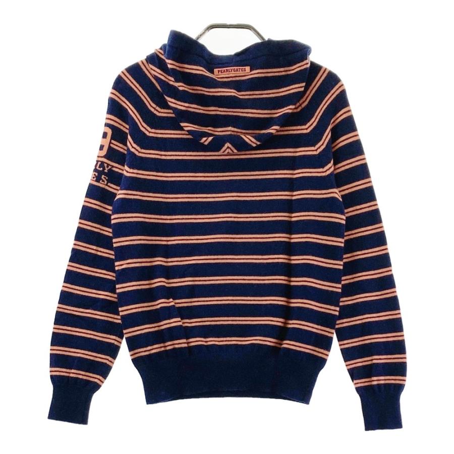パーリーゲイツ ニットパーカー カシミヤ　新品未使用 PEARLY GATES（パーリーゲイツ） カシミヤ混 ニットパーカー ボーダー