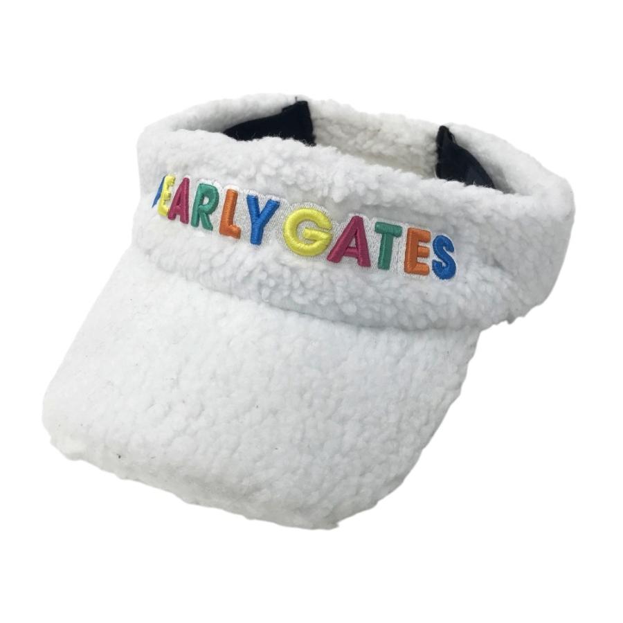 パーリーゲイツ★サンバイザー★ボア PEARLY GATES パーリーゲイツ ボア サンバイザー ホワイト系 FR ゴルフ