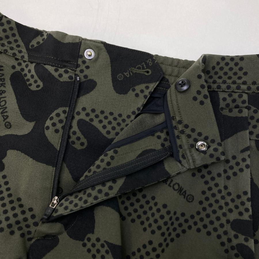 MARK&LONA マークアンドロナ　パンツ46カーキ MARK&LONA マークアンドロナ ストレッチパンツ 総柄 カーキ系 46