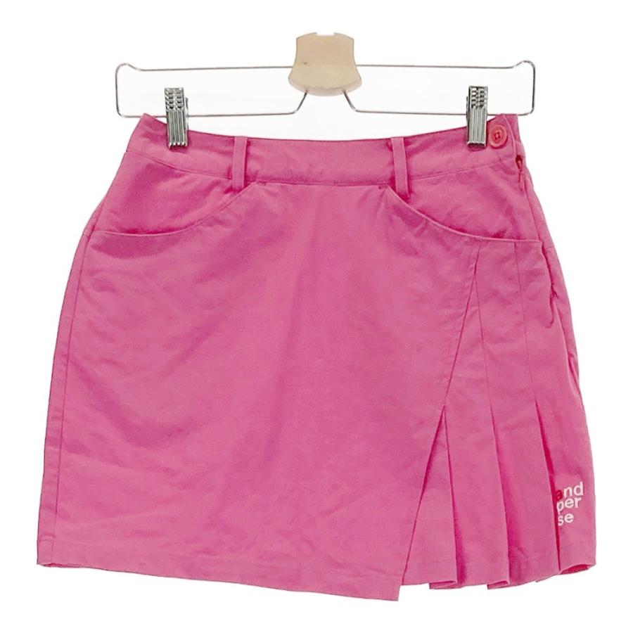 and per se ピンク スカート M and per se（アンパスィ） サイドプリーツ ストレッチスカート ピンク