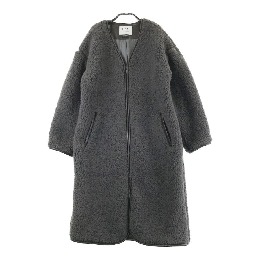 three dots（スリー ドッツ） ボアコート グレー系 S レディース