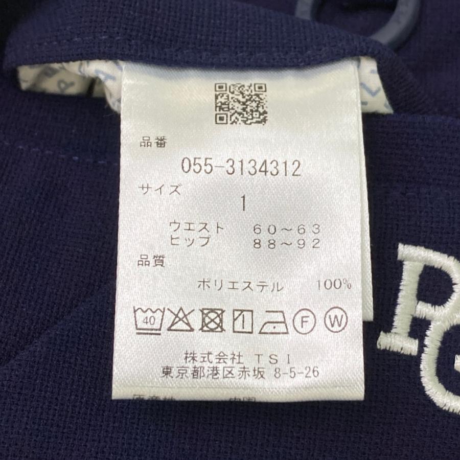PEARLY GATES パーリーゲイツ 2023年モデル スカート 裾フレア 総柄 ネイビー系 1 ゴルフウェア レディースの画像