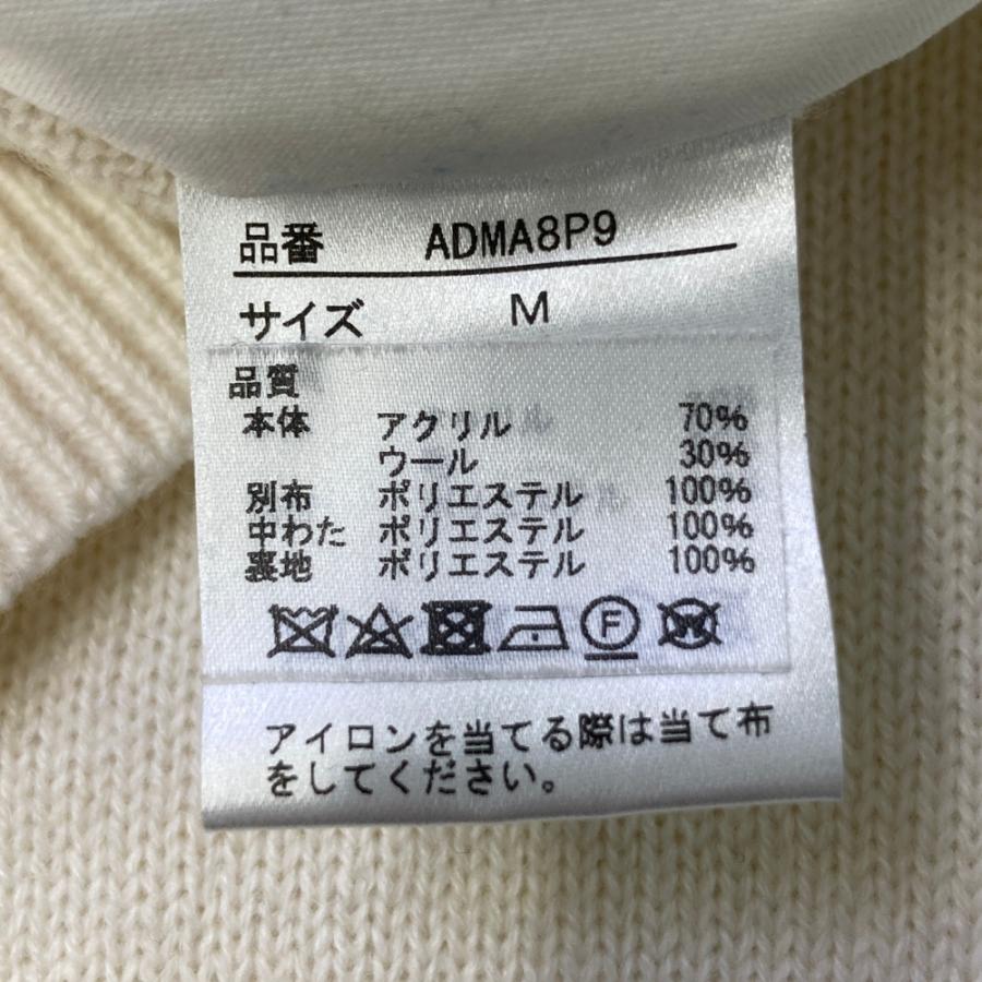 ADMIRAL アドミラル 中綿切替 長袖ニットジャケット ホワイト系 M