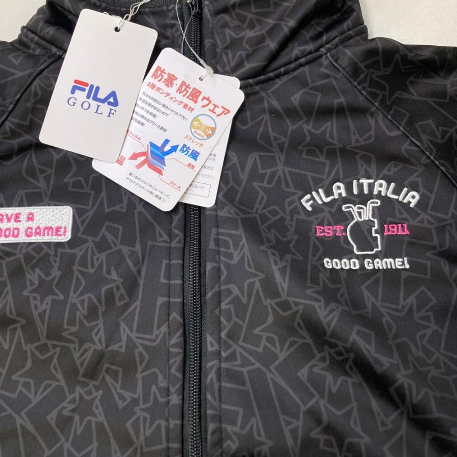 新品】FILA GOLF フィラゴルフ ; 裏プリース ジップジャケット 総柄