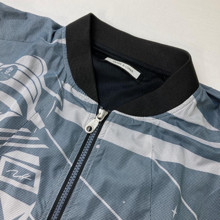 サイズ：46 MARK&LONA マークアンドロナ ×TOMMII LIM 裏メッシュ 長袖ジャケット 総柄 グレー系 [240101388636] ゴルフウェア メンズ ストスト MARK&LONA マークアンドロナ ×TOMMII LIM 裏メッシュ 長袖ジャケット