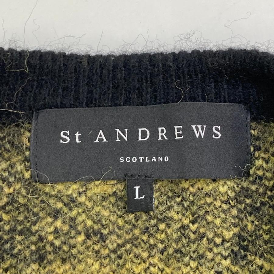 ST ANDREWS セントアンドリュース ニットセーター チェック柄 イエロー