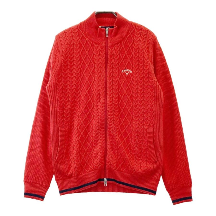 Callaway（キャロウェイ） 防風 ニット ジップジャケット レッド系 LL