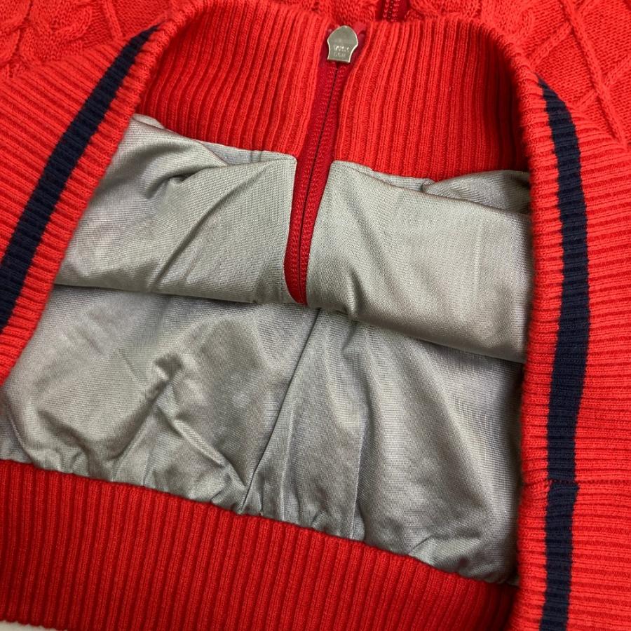 美品 Callaway キャロウェイ 防風 ニット ブルゾン ゴルフウェア LL Callaway（キャロウェイ） 防風 ニット ジップジャケット レッド系 LL