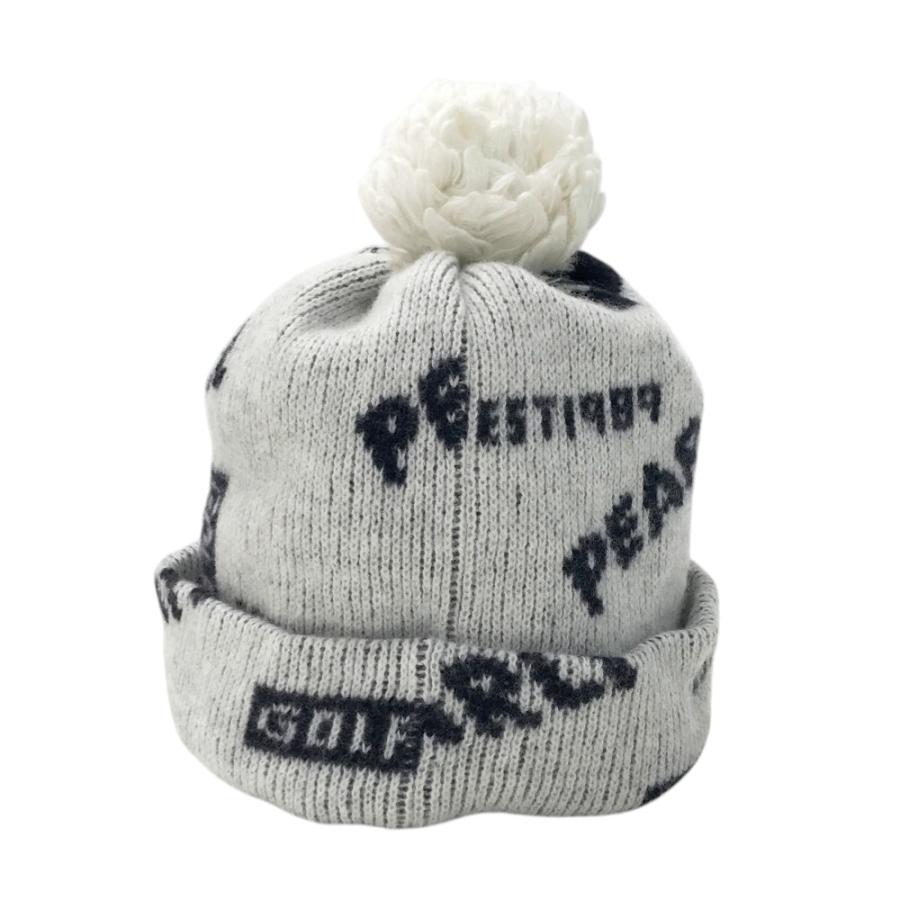 PEARLY GATES パーリーゲイツ ニットキャップ 総柄 ホワイト系